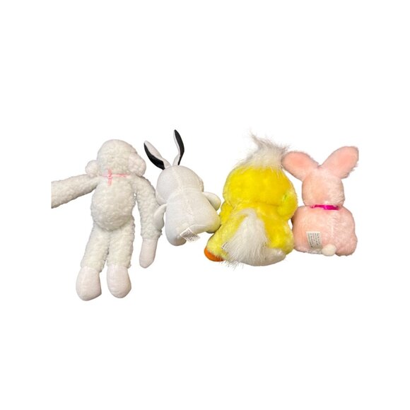 Vintage Plush Toy Lot of 4 Easter Stuffed Animals Lamb Bunny Chick Treasure Box - Picture 4 of 4